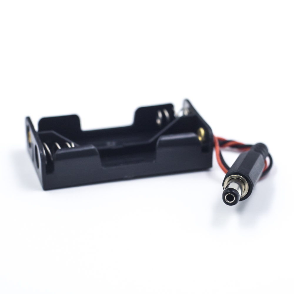 Батарейный отсек (держатель) для 2 батареек АА, без крышки с DC штекером